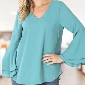 Banana Republic Long Ruffle Sleeve Blouse